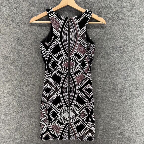 Speechless Dress Women 0 Black Geometric Sheath Midi Zipper Lined Sleeveless - Picture 2 of 7